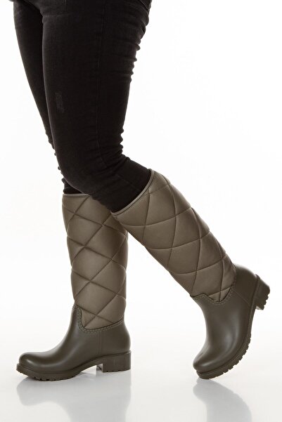 Sea&Blue Πράσινο μπούκλα με μοτίβο ελαστικό μη ανθεκτικό στο νερό Άνετα για ντύσιμο μπότες βροχής