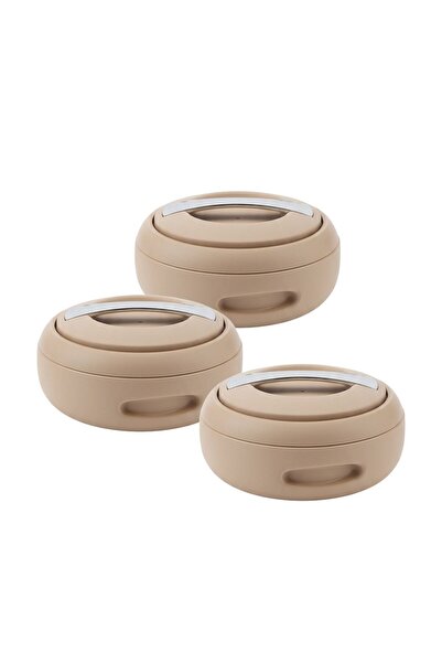 TSUMAB Insulated Double Walled Stainless Steel Casserole – Matte Taupe (With Easy-Lift Handle)