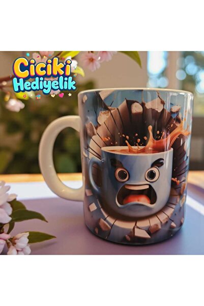 ciciki hediyelik كوب سيراميك بوجه مضحك - كوب هدية مميز