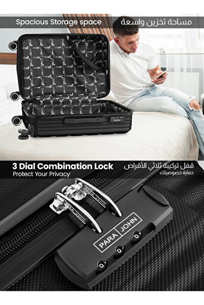 PARAJOHN Chevron 24-Inch (Medium) ABS Hard Case Checked-In Luggage Trolley Bag with 4 Spinner Wheels and Lock