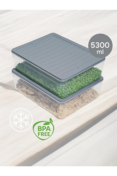 Nesto Home Set of 2 Refrigerator and Microwave Storage Containers with 5300 ml Capacity - 2Xx5300