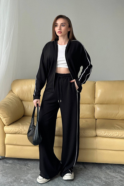 Balenbi Women's Modal Fabric Double Piped Zipper Set 1127