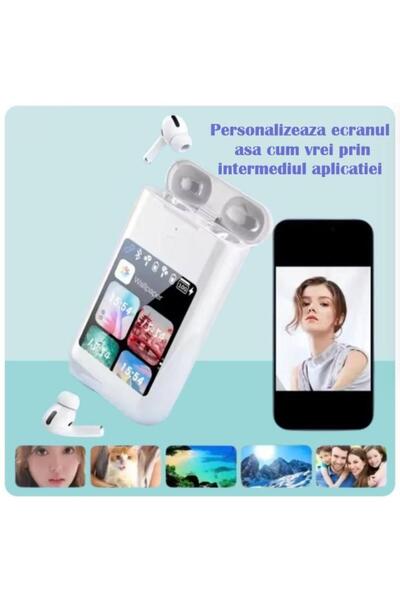 celhome Căști wireless CELhome cu ecran LCD tactil de 2,8” și baterie externă portabilă integrată 8