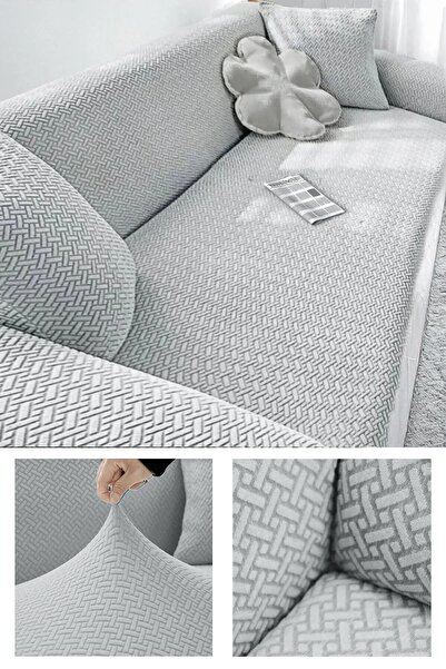 BASHTUGH TİCARET غطاء أريكة مطاطي لثلاثة أشخاص بنمط الطوب عالي الجودة قابل لل...