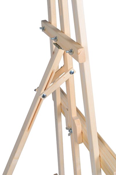 ÇANAKCI AHŞAP حامل فني خشبي قابل للطي، قطعة واحدة، متعدد الاستخدامات، بيج - 175 سم