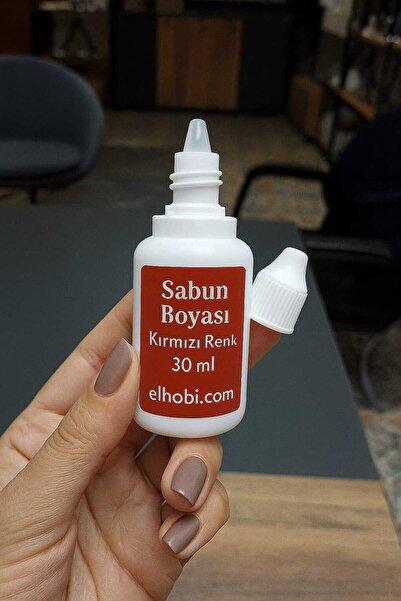 ElHobi 1 adet Sabun Boyası veya Renklendirici - Kırmızı - 30 ML
