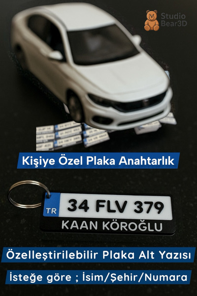 sağlıkçı shopping trend aksesuar Kişiye Özel İsimli Plaka Anahtarlık - Araç A...