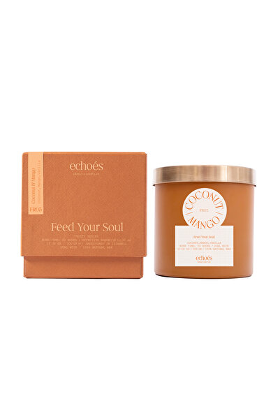 Echoes شمعة معطرة طبيعية فاخرة من جوز الهند والمانجو (وعاء زجاجي فاخر)، 300 غرام