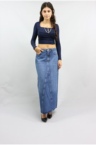 Ede Tekstil Milo Dikişli Uzun Jean Etek