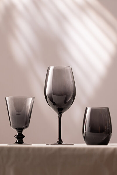 Rakle Larc 4'lü Su Kadehi Seti Füme 540 cc