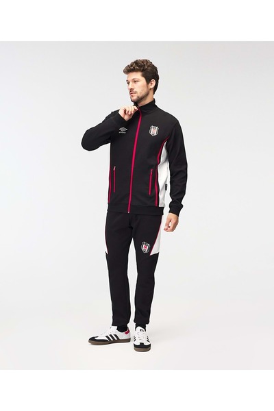 Beşiktaş S.K. Bjk Umbro 25/26 Team Training Jacket Hooded Sweat Tracksuit Top Men's Jacket Black
