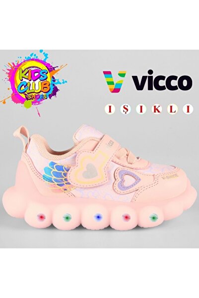 Vicco Orthopedic Children's Sports Shoes with Lights Pudra