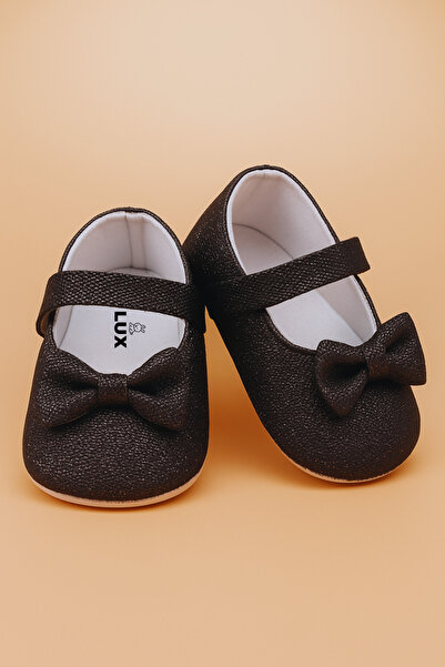 BEBLUXBABY Fiyonklu Simli Babet Bebek Ayakkabısı