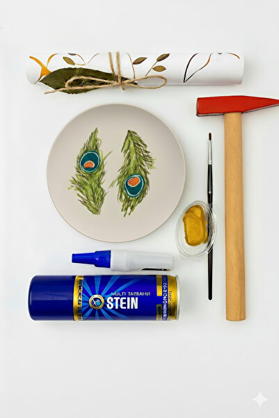 irashop Kintsugi Yapım Seti | Tavus Kuşu Tüyü Tabak