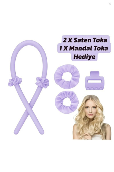 Kezban Tekstil Σετ Μαλλιών χωρίς θερμότητα LILA - Σατέν Νυχτερινό Μπούκλερ - Σωληνάριο Μαλλιών 4 ΤΕΜΑΧΙΑ