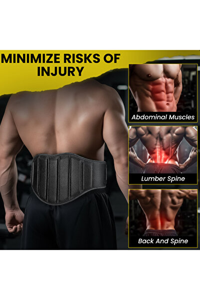 MGL SPORTS Neoprene Weight Lifting Belt Black for Gym –(X-LARGE) Adjustable Back Support –