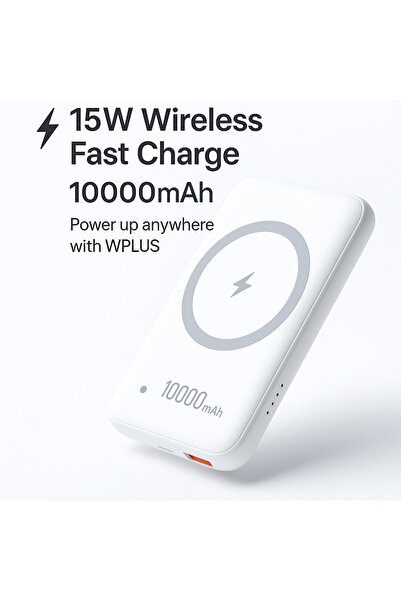 W-P09 Kablosuz Powerbank 10000 mAh – 15W Wireless Şarj, 22.5W Hızlı Şarj, 1 Yıl Garanti