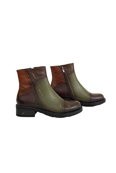 Alemara %100 Hakiki Deri Ve El İşçiliği Özel Tasarım Kahverengi Kadın Bot