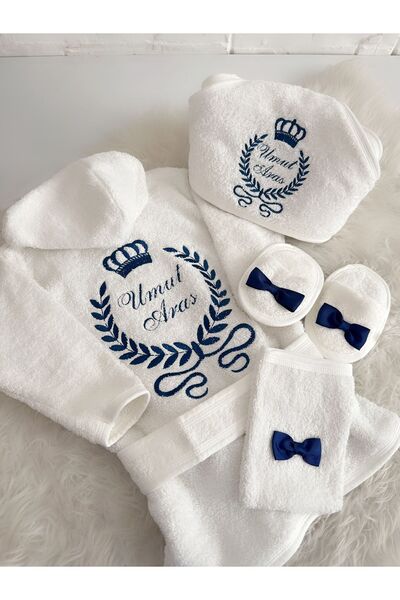 Kokoş Tokalar طقم روب حمام مطرز