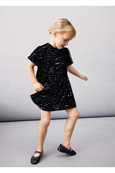 MANGO Baby Payetli mini elbise