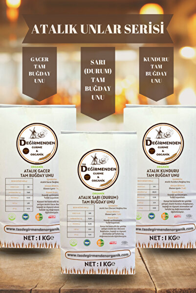 Taş Değirmenden Organik Atalık Unlar Seti 3 (Sarı-Gacer-Kunduru)