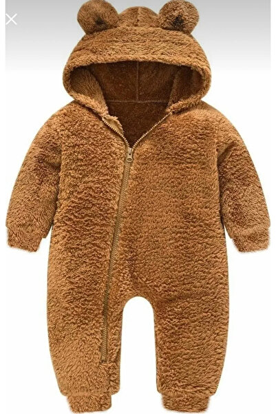 BABYSİ KİDS CLUB Kapşonlu Bebek Peluş Welsoft Tulum (DIŞ VE IÇ ÇİFT TARAFLI WELSOFT PELUŞ YÜNLÜ)