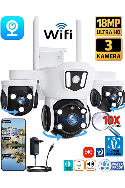 Ventus V380Pro 18MP Wifi (6MP+6MP+6MP) 3 Kameralı Gece Görüş Sesli Türkçe