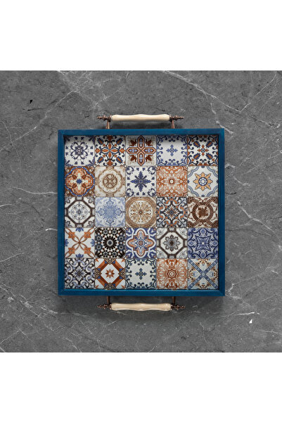 Genel Markalar Esperanza Tepsi 32x32cm Doğal Masif Seramik Sunum Tepsisi