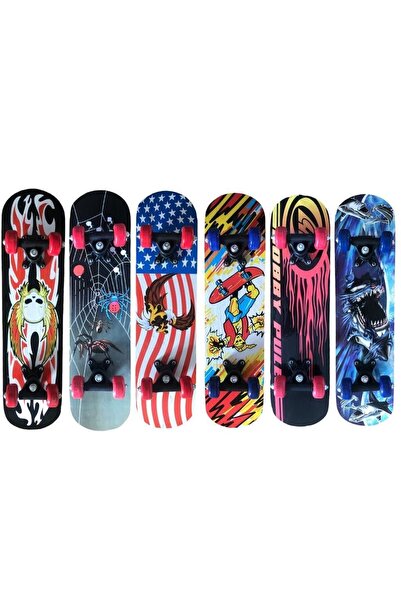 Genel Markalar 59 cm Ahşap Desen Kaplamalı Pvc Tekerli Kaykay