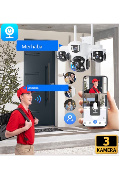 Ventus V380Pro 18MP Wifi (6MP+6MP+6MP) 3 Kameralı Gece Görüş Sesli Türkçe