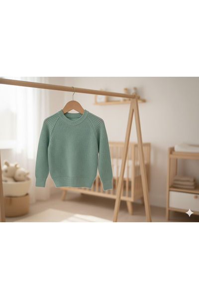 Nimini Kids Extra flexibilní svetr Crew Neck Unisex pro miminka a děti 0-5 let