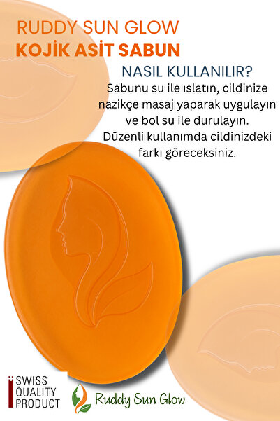 RUDDYSUN Kojik asit sabunu Güneş ve lekeleri Doğal kararma karşıtı bitkisel s...