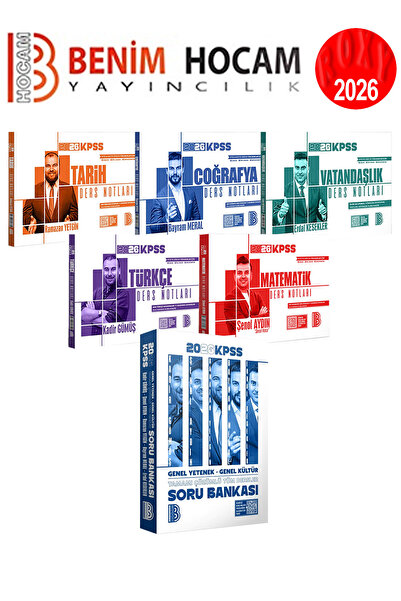 Benim Hocam Yayınları 2026 KPSS Ders Notları Seti ve Genel Yetenek Genel Kült...