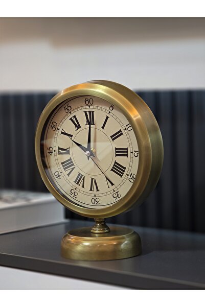 LH Lavinya Home Saat 25x20 cm Lüks Metal Eskitme Masa Üstü | Dekoratif ve Şık...
