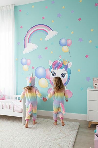 Kt Grup Minik Unicorn Doğum Günü Bebek Ve Çocuk 50 Parça Duvar Sticker