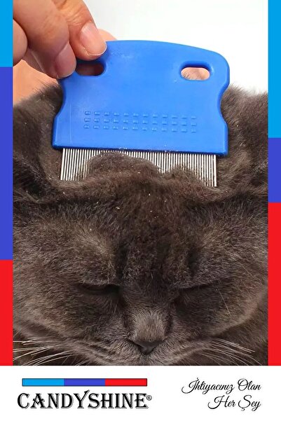 Zeki Karga Cat Dog Pet Lice Flea Comb Iron Needle Toothed Comb