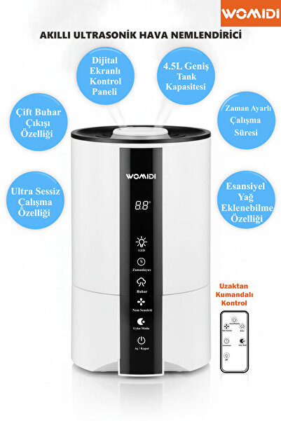 womidi Akıllı Ultrasonic Hava Nemlendirici 4.5L Hava Nemlendirici Dijital Ekr...