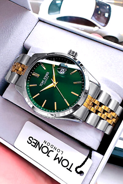 Tom Jones Erkek Kol Saati 3 Atm Su Geçirmez Gümüş Renk Çelik Kordon + Bileklik TJEG2034C1