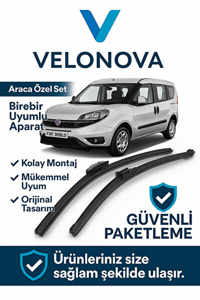 Velonova FİAT DOBLO 2011-2021 2'li Ön Cam Sileceği Sağ Sol Silecek Takımı Muz...