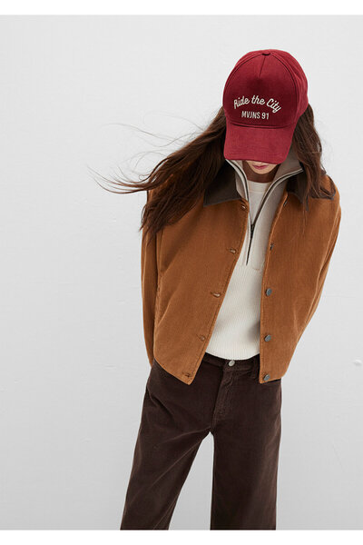 Mavi Καφέ κοντό βελούδινο μπουφάν oversized / Φαρδιά εφαρμογή 1110842-70381