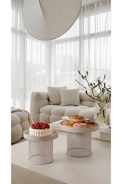 Generic طقم حامل كيك وحلويات مع صواني تقديم وعلبة حامل مناديل