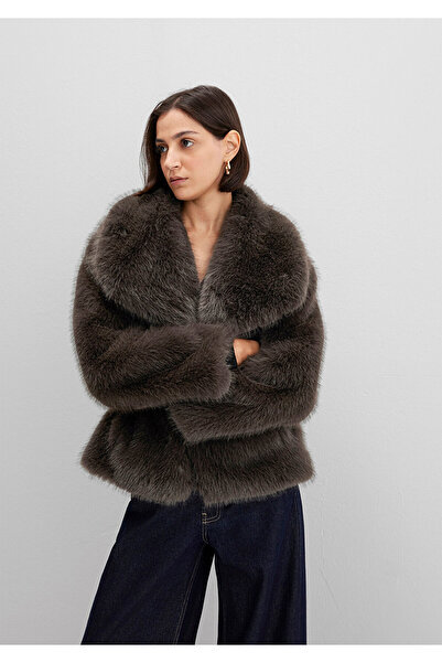 Mavi Късо яке от изкуствена кожа в кафяво, с нормална кройка / нормален крой 1110781-71593