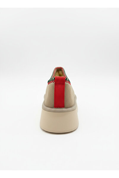 Bermody Tia Kadın 4 cm Krem Rengi Bilek Boy Dayanıklı Taban Konforlu İçi Kürklü Sıcak Ug Model Bot Bootie