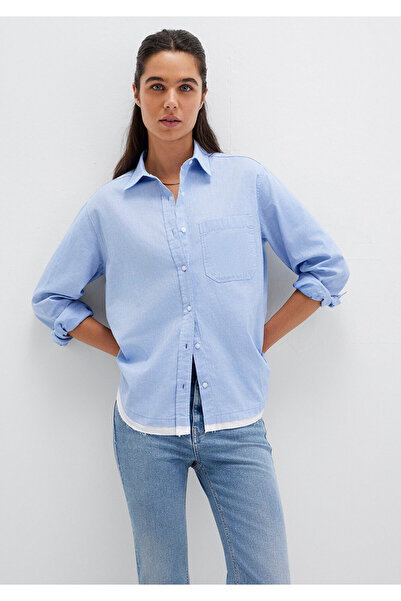 Mavi Gömlek Loose Fit / Bol Rahat Kesim 1211290-90160