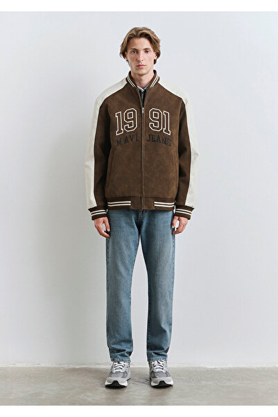 Mavi Печатно яке от изкуствена кожа в колежански стил, свободна кройка / релаксирана кройка 0110724-70242