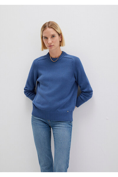 Mavi Silk Blend Crew Neck Navy Blue Sweater Regular Fit / Regular Cut 1710726-70719