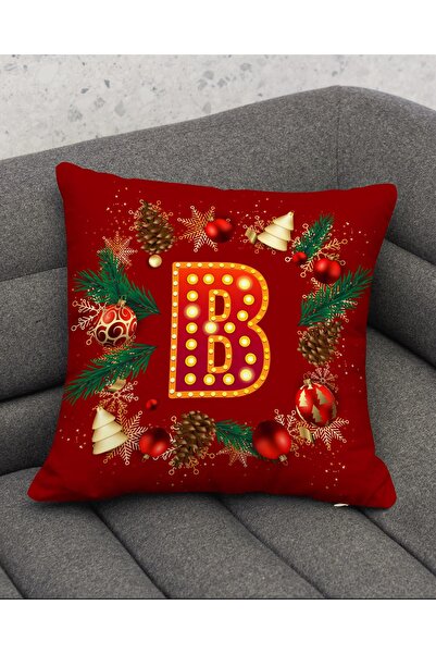 Şah Dekor Husă de pernă cu tematică florală alb-negru cu litere colorate impr...