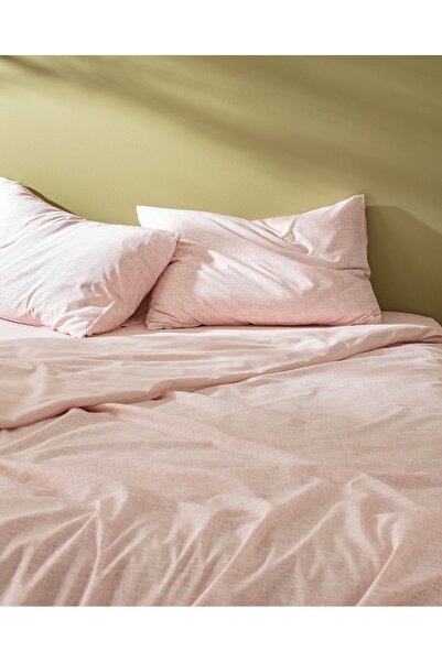 Madame Coco Juin Doppeltes Bettbezug-Set aus Baumwolle mit Aufdruck - Puder