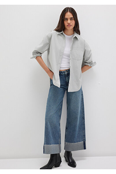 Mavi Kadın Açık Gri M1211180-70075 Uzun Kollu Gömlek