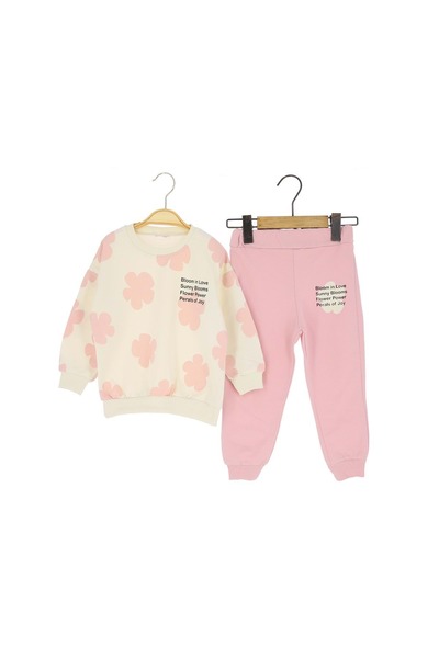 atabay طقم علوي وسفلي مطبوع عليه أوراق البرسيم باللون الوردي